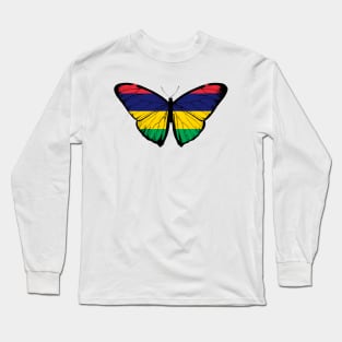 Vintage Mauritius Butterfly Moth | Mauritius Pride and Stand with Mauritius Long Sleeve T-Shirt